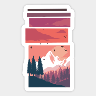 Mountain in winter Sticker